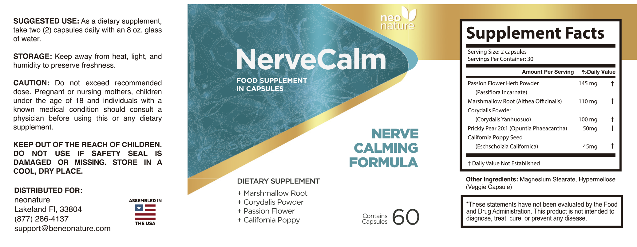 NerveCalm Product Label